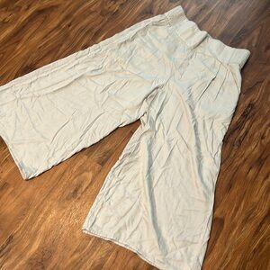 Gray light Cream Wide-Leg Pants
